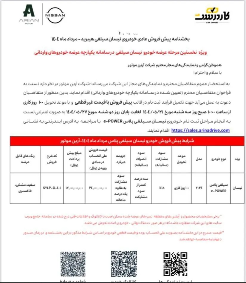 نیسان+سیلفی+فروش+قیمت